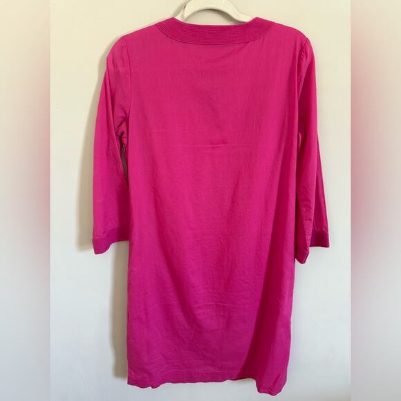 Tory Burch Pink Cotton Long Sleeve Safo Dress Size 8 - Picture 16 of 16